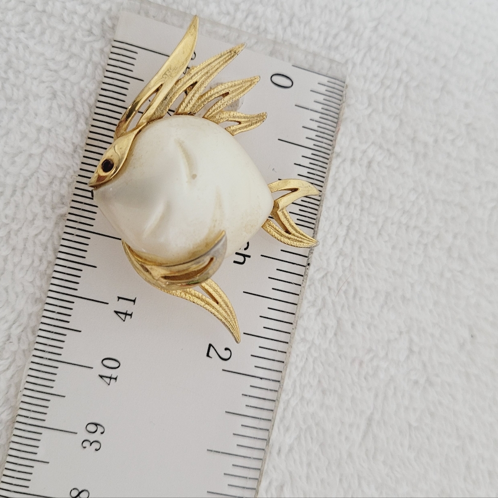 Fish brooch vintage goldtone - Picture 7 of 14